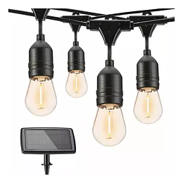 Guirnalda Solar Vintage Impermeable Con 10 Ampolletas Led