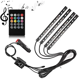 Tira De Luces Led Multicolor Para Interior De Auto 12v Rgb