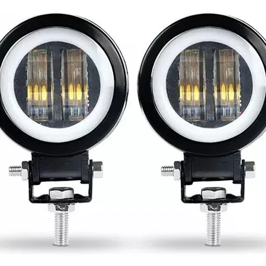  Faro  Hiper Led 20w Lupa 7d Ojo De Ángel Gel Blancofijo