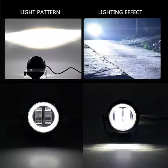  Faro  Hiper Led 20w Lupa 7d Ojo De Ángel Gel Blancofijo