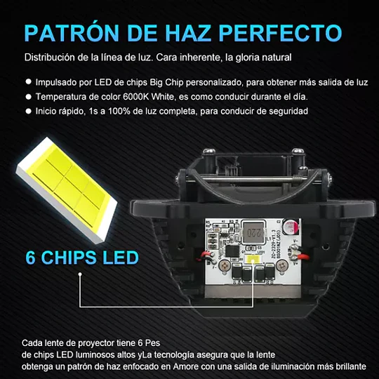 Foco Lupa Led Proyector Lente Faro De Auto Delantero