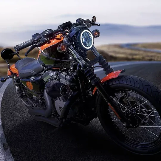 Faro Led De 5.75 Pulgadas, Con Halo Blanco Drl Para Harley S