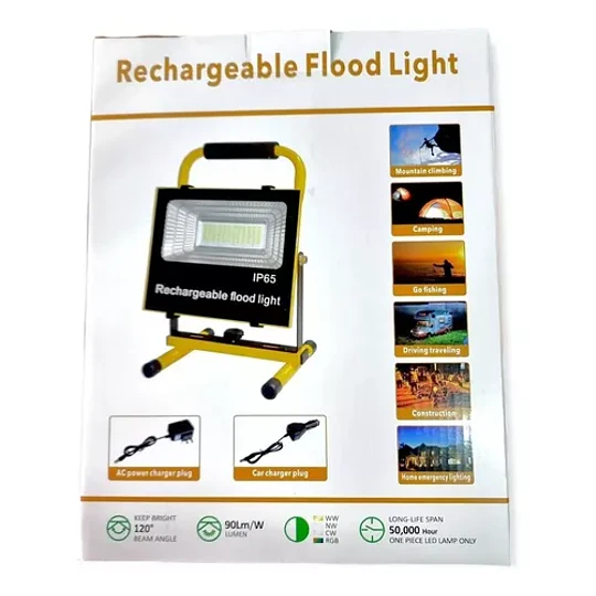 Foco Proyector Led Recargable Portátil 50w