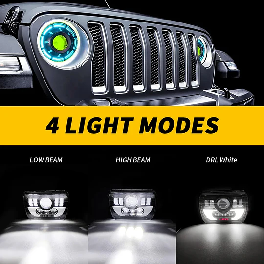 Focos Led Rectangular H4 Alta Baja Ojo Angel