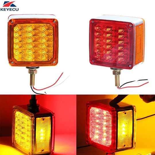 Partsam Pedestal De Guardabarros Led Cuadrado De Doble Cara