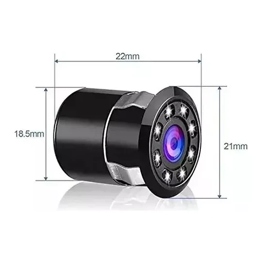 Camara De Reversa Hd Embutida 8 Led Retroceso Vision Nocturn