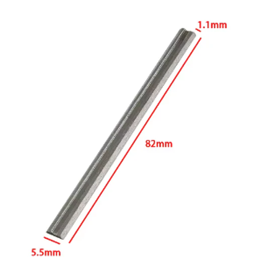 Cuchillo doble filo de corte carburo para cepillador eléctrico, hoja 82 mm, grosor 5 mm (30239)