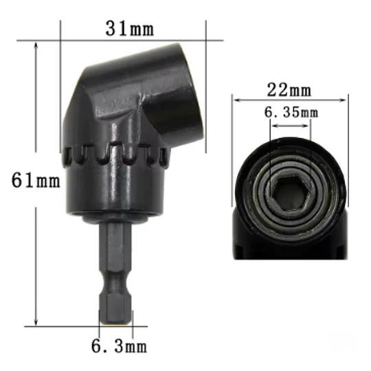 Broca Angular De 105°, Adaptador De Broca 1/4 3/8 1/2, 4 Piezas (20248)