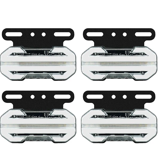 X4 Luz Led De Trocha Bicolor Cn Secuencial 12v/24v Flecha