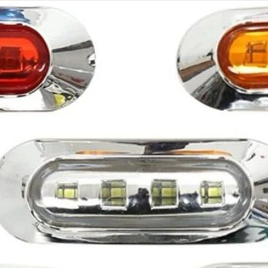 x2 Luces 4 Led De Posición Rojo 12v 24v Para Camiones