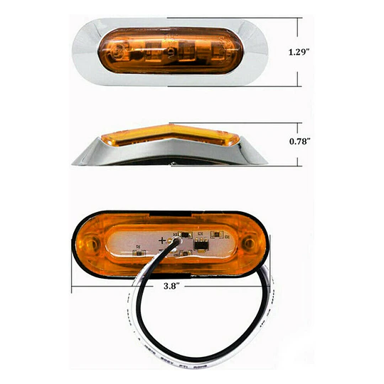 x2 Luces 4 Led De Posición Rojo 12v 24v Para Camiones