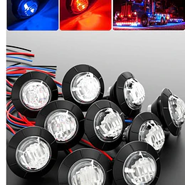 X10 UNIDADES LUCES TRASERAS O DELANTERAS PARA CAMION 12V-24V AMBAR, ROJO, AZUL, BLANCO Y VERDE