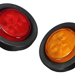 x2 unds Foco Led Trocha Rojo Redondo 2 Pulgadas Ramplas Remolque 24v Rojo, Blanco y Amarillo