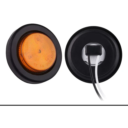 x2 unds Foco Led Trocha Rojo Redondo 2 Pulgadas Ramplas Remolque 24v Rojo, Blanco y Amarillo