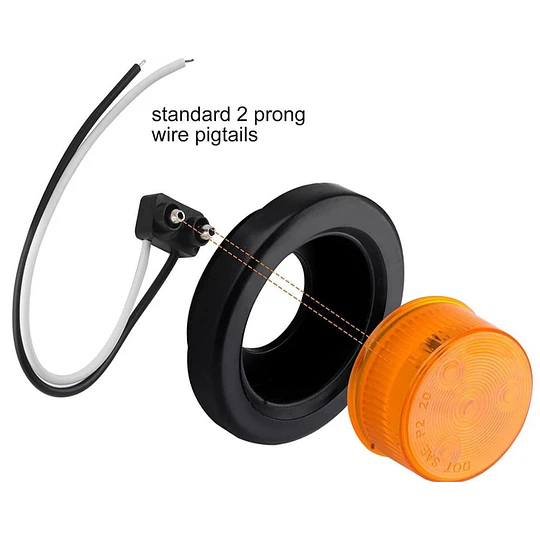 x2 unds Foco Led Trocha Rojo Redondo 2 Pulgadas Ramplas Remolque 24v Rojo, Blanco y Amarillo