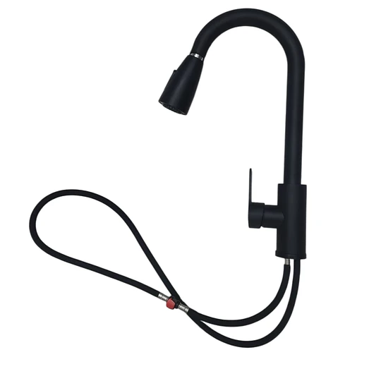 Llave Monomando de Cocina con Extensión Flexible NEGRO (30290)