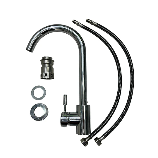 LLAVE MONOMANDO DE COCINA AGUA CALIENTE Y FRIA CROMADO (30174)