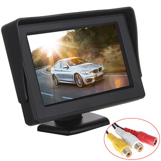 Pantalla 4.3 Monitor Ajustable Lcd Cámara Retroceso Auto 12v