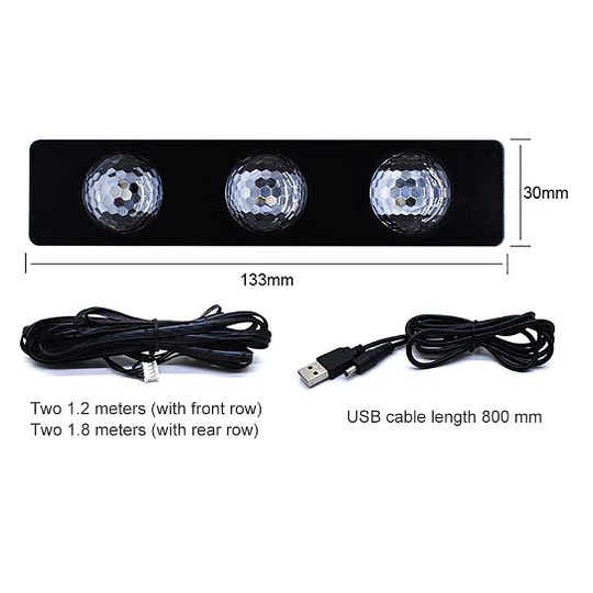 Kit 4 Luces Led Interior Auto Multicolor Sensor Sonido 21476