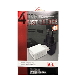 Adaptador 4 USB Fast charge