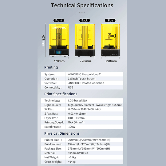 Impresora 3D Photon Mono X + Resina UV 1Kg - Image 15