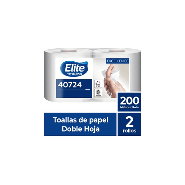 Toalla de papel Doble Hoja Profesional 200 mts x 2 - ELITE 