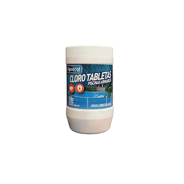 Cloro TABLETAS Piscinas Armables  1 Kg. - ACUACOL