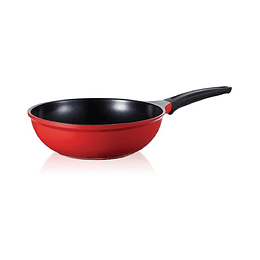 WOK C/MANGO 30 CM ROJO NATURAL ROICHEN