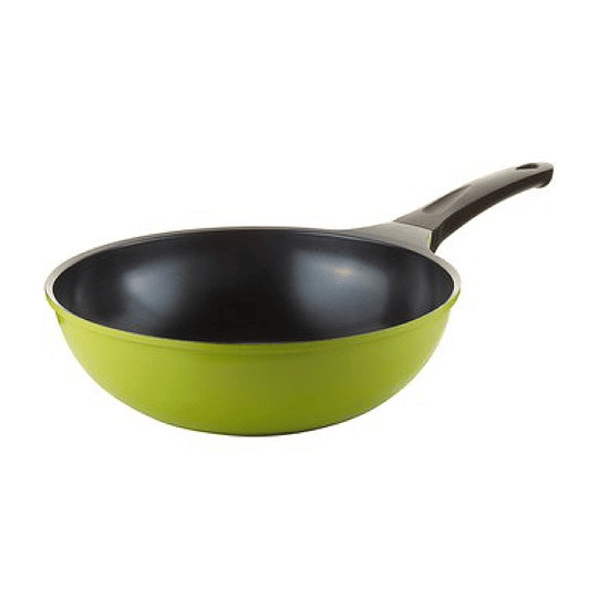 WOK C/MANGO 28 CM VERDE PISTACHO NATURAL ROICHEN