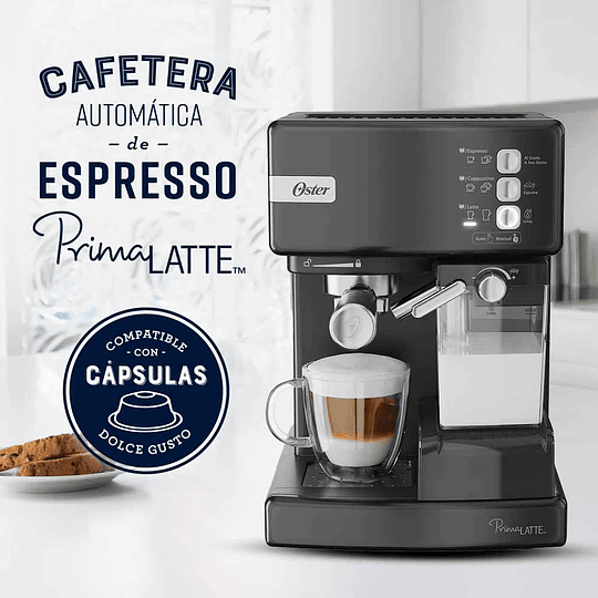Cafetera De Espresso Oster Prima Latte Bvstem6603b Negra