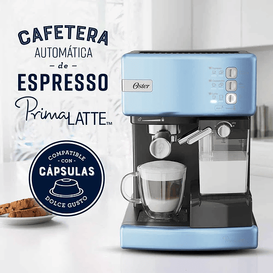  Cafetera De Espresso Oster Primalatte BVSTEM6603CC Azul