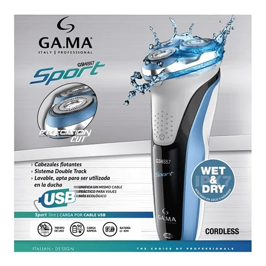 Afeitadora Gama Gsh 887 Sport Inalámbrica Usb Wet & Dry