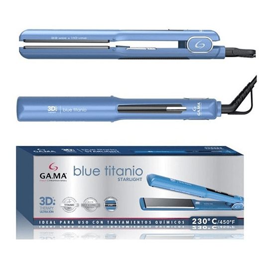 Plancha Alisadora Gama Starlight Blue 3d Titanio Ion