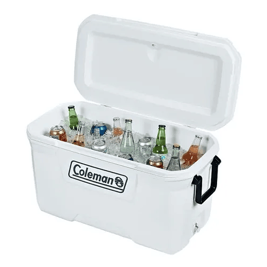 Cooler 66 Lt Blanco Con Tapa Portavasos  Marine 70qt Coleman