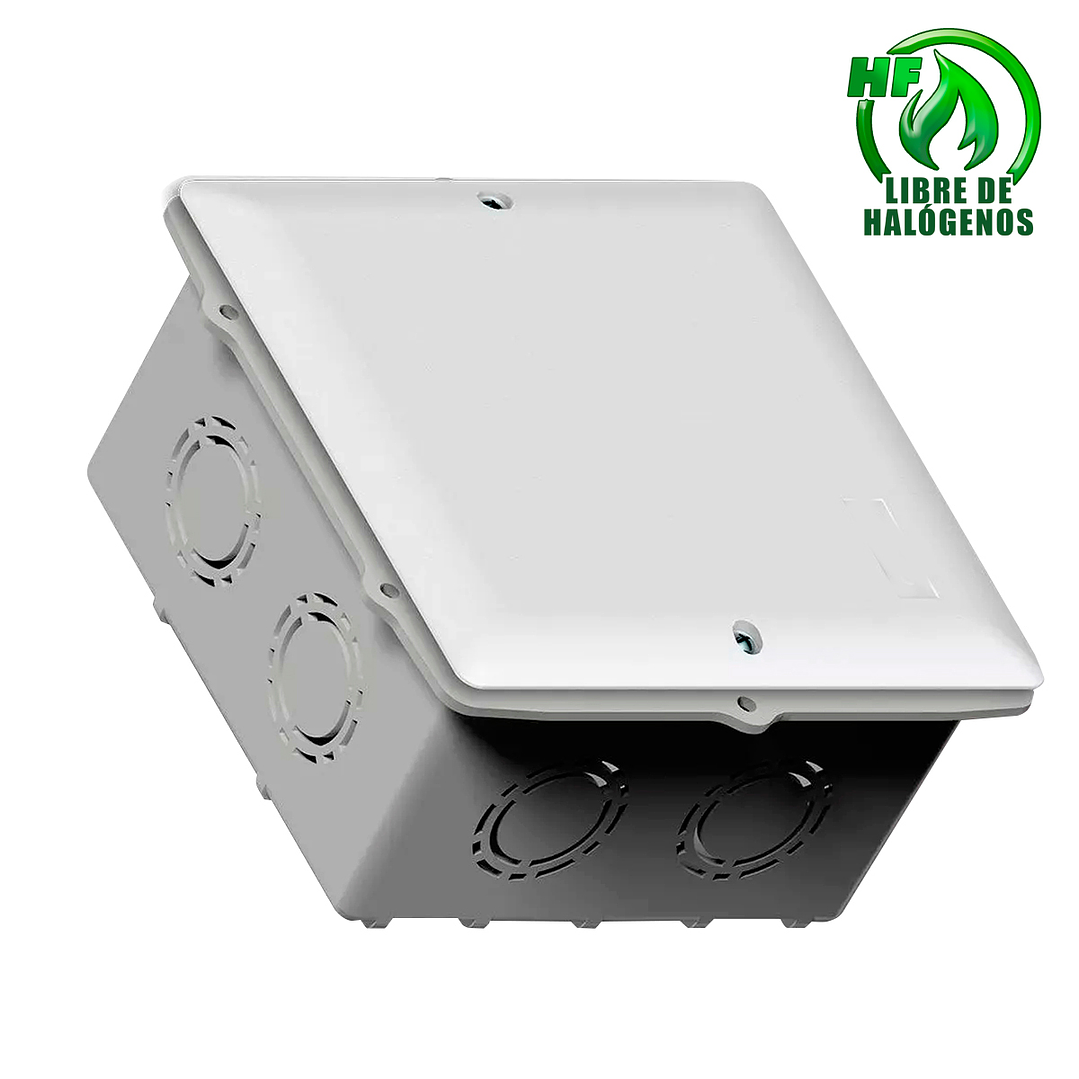 CAJA CORRIENTE DEBIL CON TAPA LIBRE HALÓGENOS 100X100 1