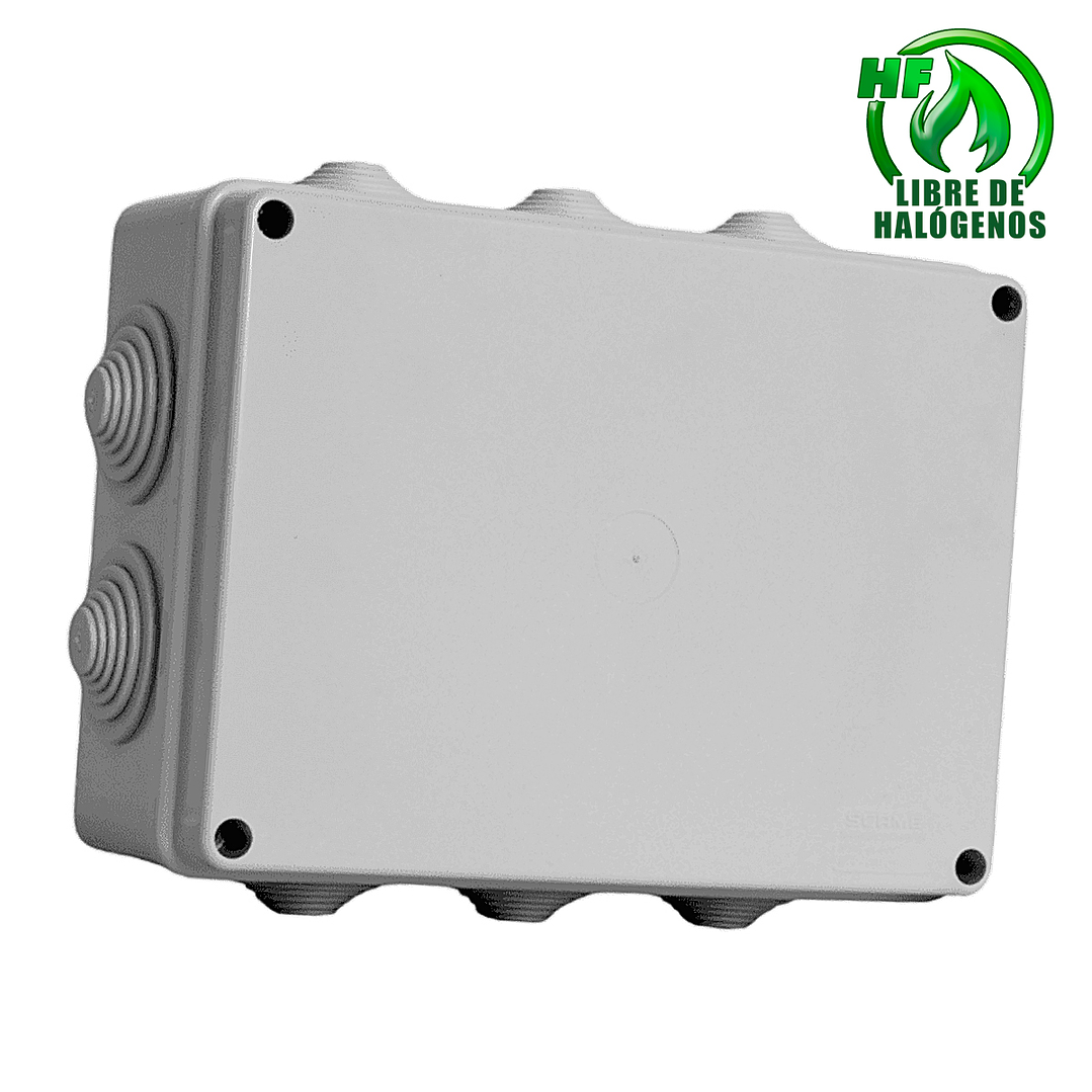 CAJA ESTANCA LIBRE DE HALÓGENOS 170X140X85 CON CONO 1