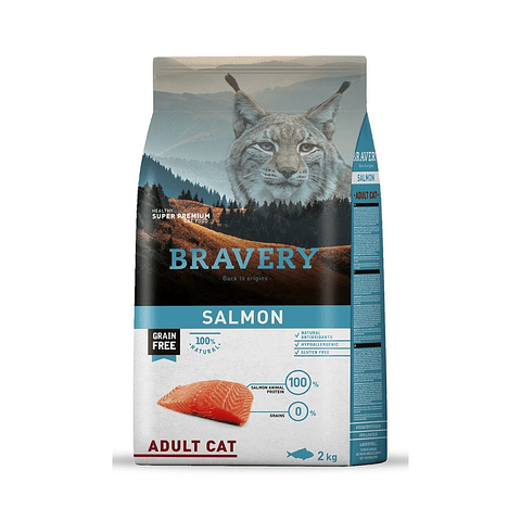 Alimento para gatos Bravery Salmón | MascotasCanem.cl