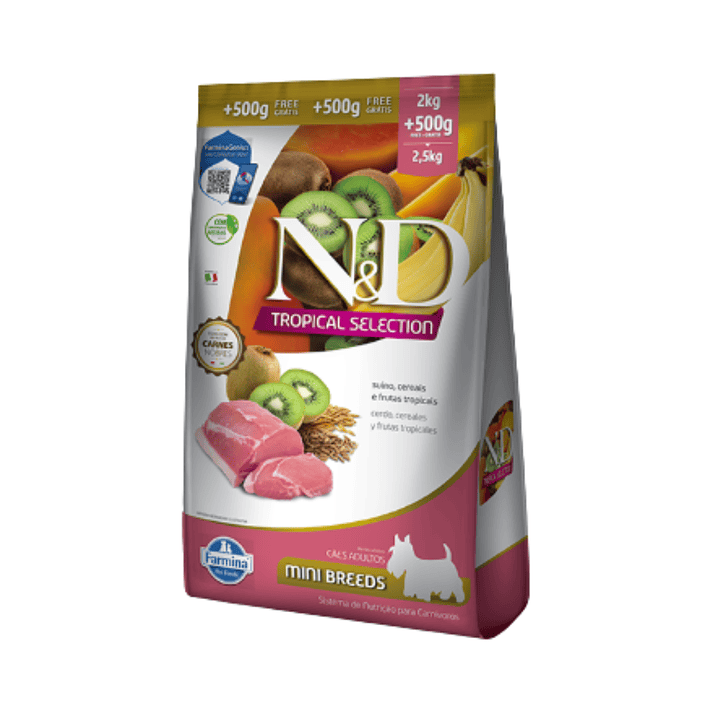 N&D Tropical Selection Suino 2,5 kg - Perros Adultos Razas Pequeñas  1