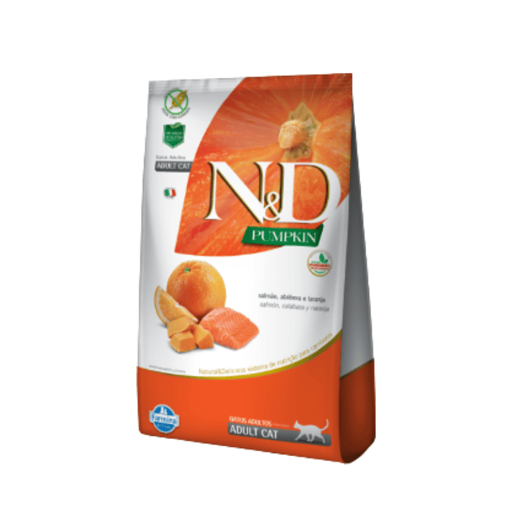 N&D Pumpkin Salmón, Calabaza y Naranja 1,5 kg – Gato Adulto 1