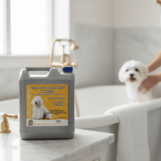 Shampoo Matizador para Mascotas Pelajes Blancos - Gabbel- 5 Litros