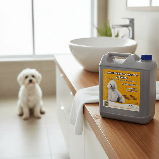 Shampoo Matizador para Mascotas Pelajes Blancos - Gabbel- 5 Litros