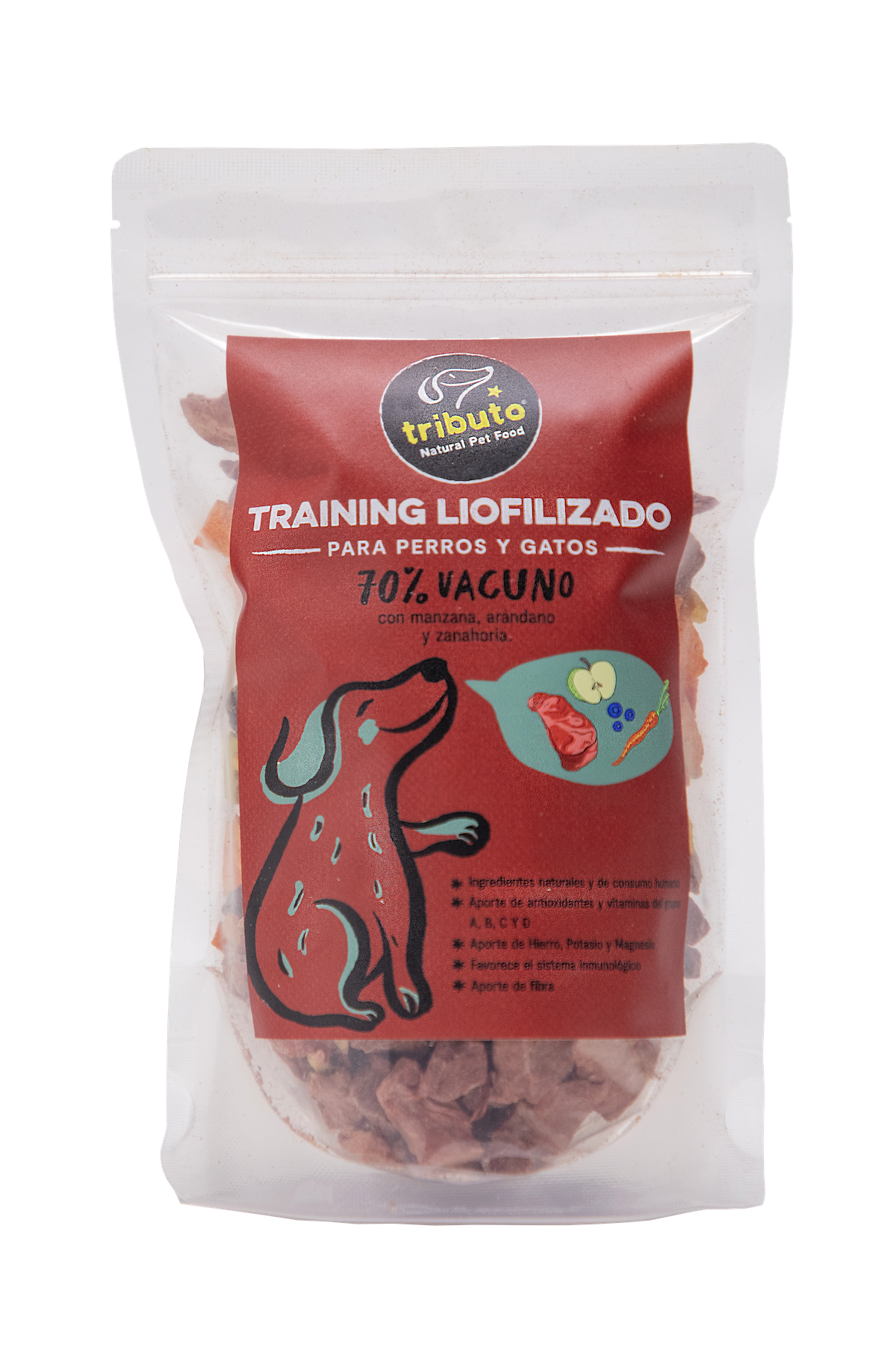 Training Vacuno 70% y Mix Manzana/Zanahoria/Arandanos 30%