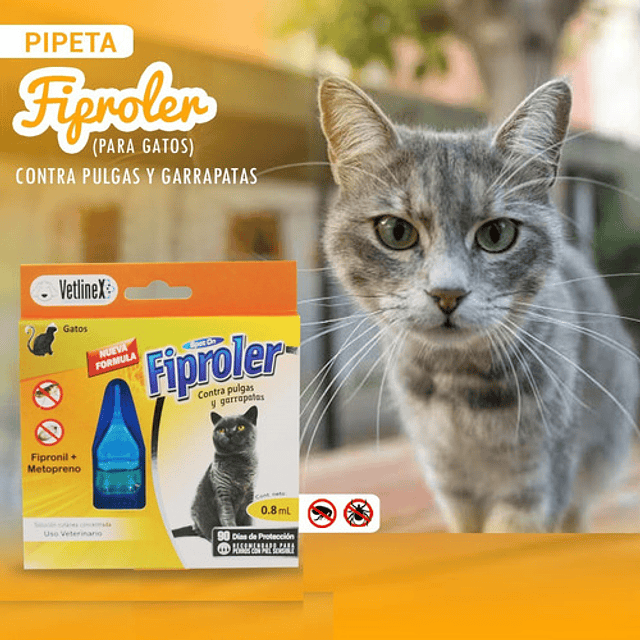 Pipetas Antipulgas Y Garrapatas Fiproler Vetlinex Para Gatos