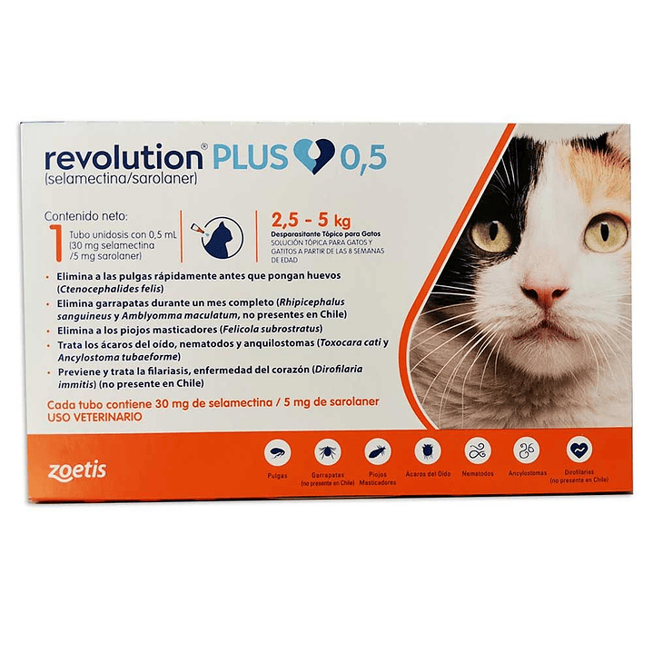 Revolution Plus 0,5 - Desparasitante Para Gatos De 2.5 A 5 Kg 1