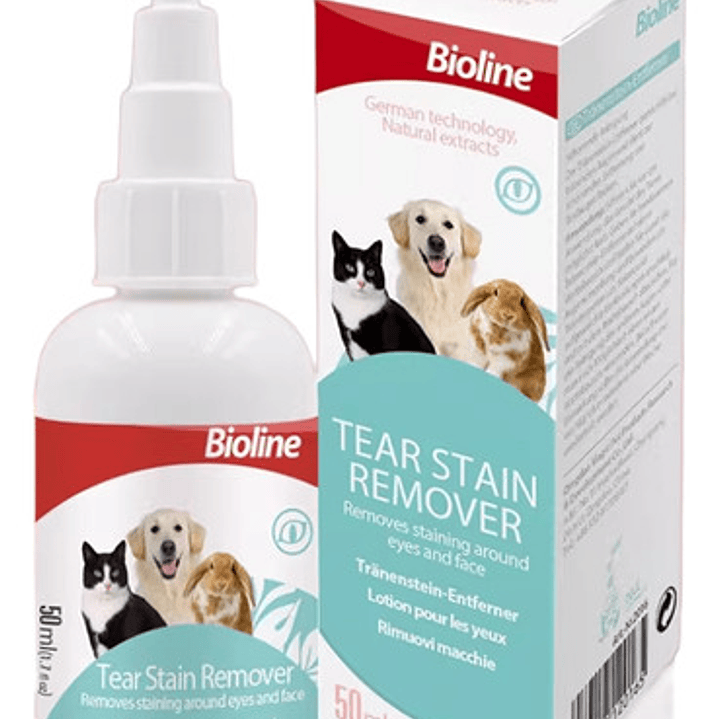 Bioline Quitamanchas De Lágrimas Para Perro Gato Conejo 50ml 1
