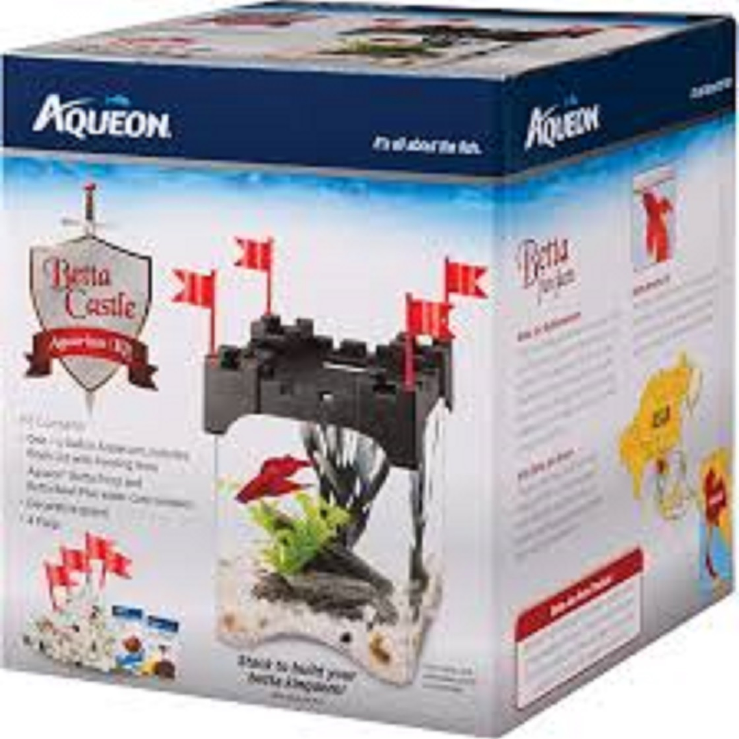 Kit de acuario Aqueon Betta Castle - Negro 1