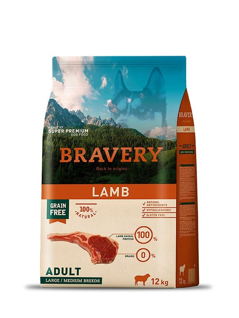 Bravery Lamb Adult Large/Medium Breeds  12 Kilos 1