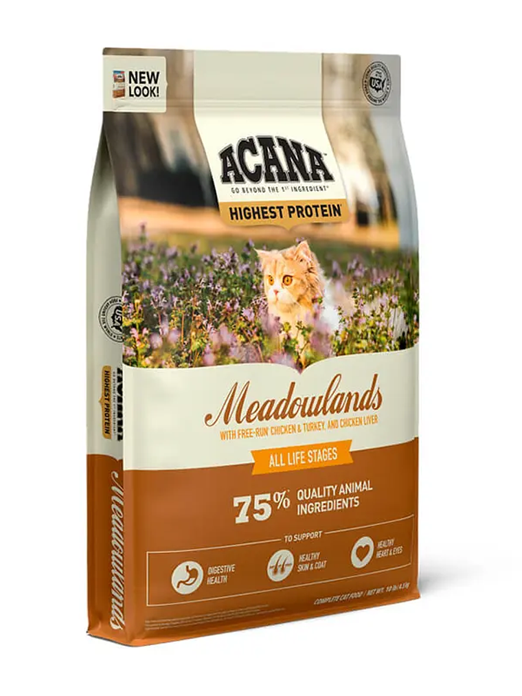 Acana Meadowland 1.8 kilos: Proteína de Granja y Río para Gatos 1