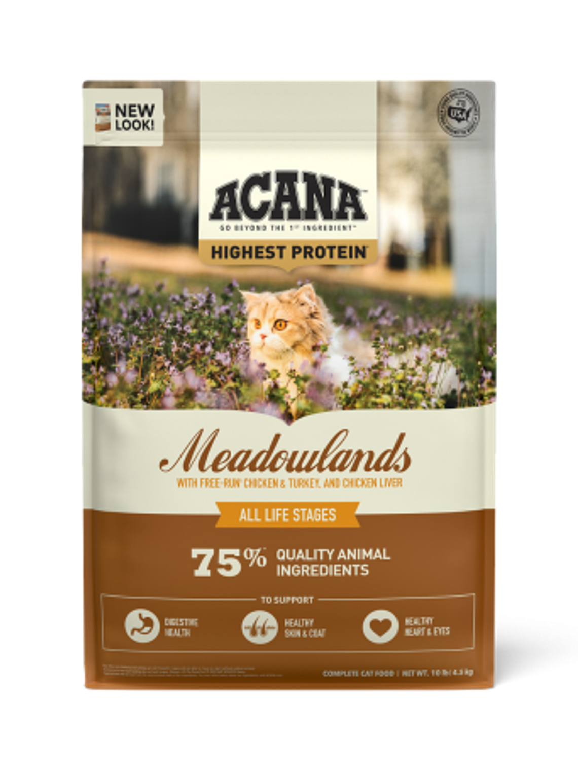 Acana Meadowland 4,5 kilos: Proteína Grado Humano para Gatos 1