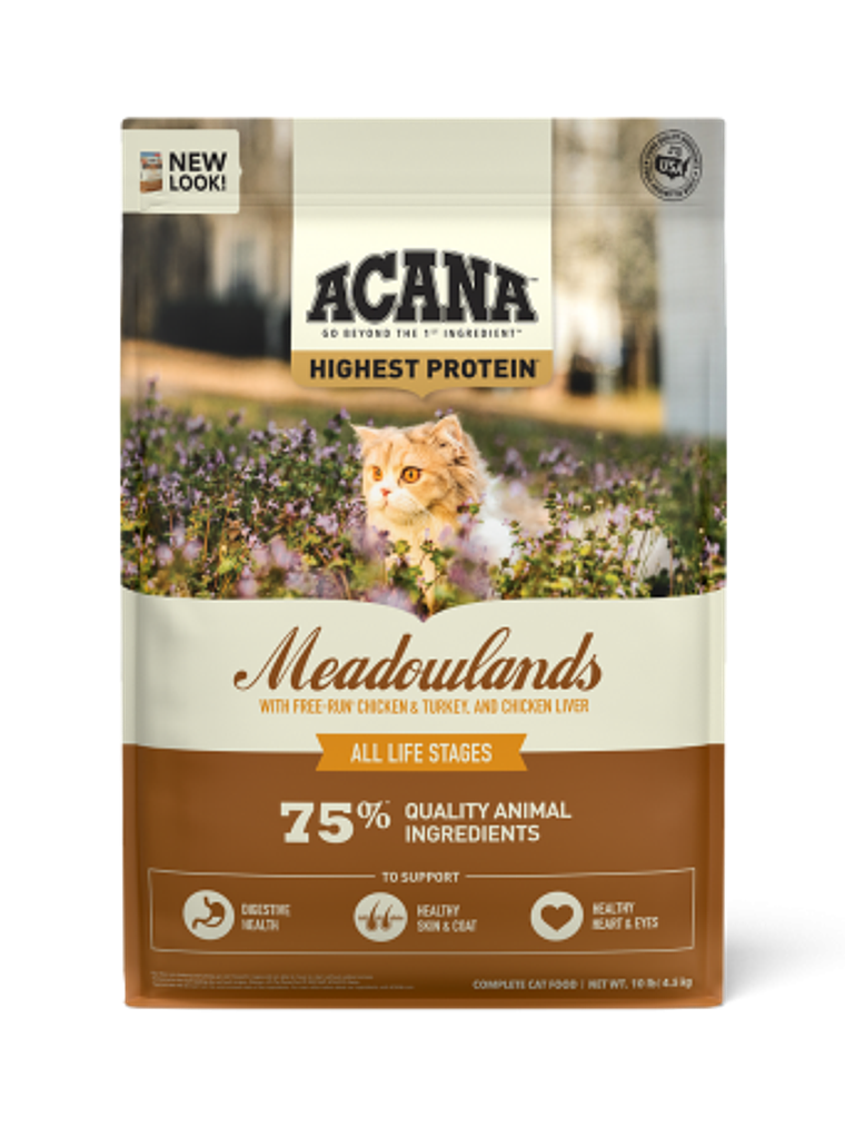 Acana Meadowland 4,5 kilos: Proteína Grado Humano para Gatos 1